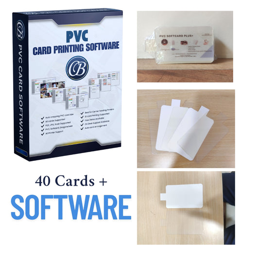 PVC card Printing Software (1  Month License) + 40 Cards | PVC softcards For Epson & Canon Printers