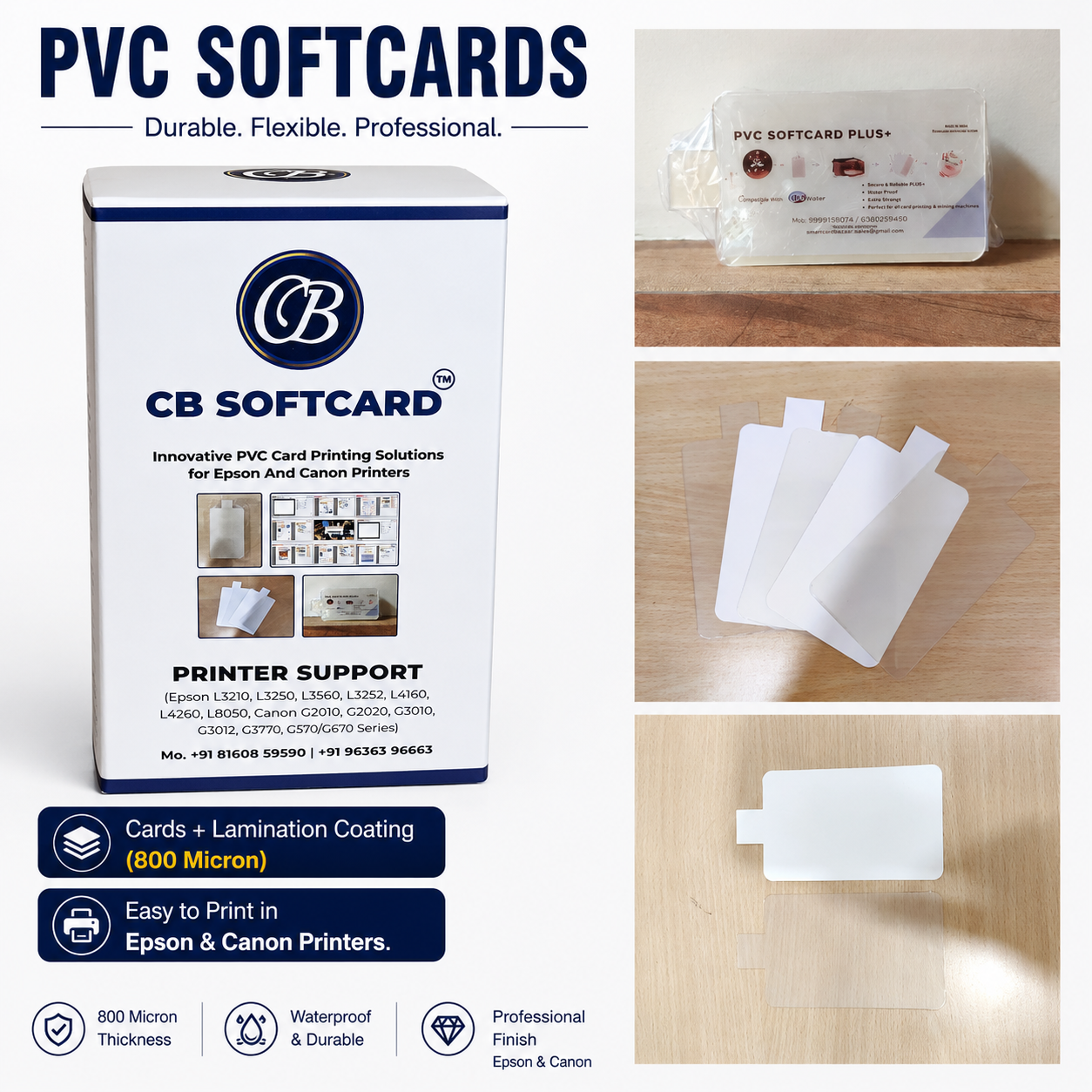 PVC softcards - 60 Cards with Hard Coating (Softcards + Coating Included)