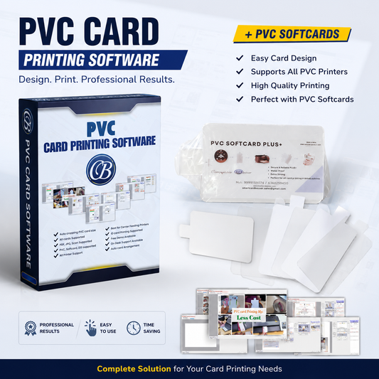 PVC card Printing Software (1 Year License) + 100 PVC cards | PVC softcards For Epson & Canon Printers